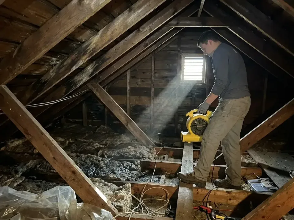 attic-water-damage-drying-proc-007 — frequently asked questions, Emergency Water Extraction & 24/7 Flood Response in Bridget…